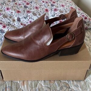 Lucky Brand Women's Chestnut Brown Leather Slingback Mules